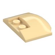 Brick Round 3 × 4 × 2/3 Triple Curved with 2 Sunk Studs Beige