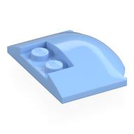 Brick Round 3 × 4 × 2/3 Triple Curved with 2 Sunk Studs Bright Light Blue