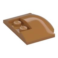 Brick Round 3 × 4 × 2/3 Triple Curved with 2 Sunk Studs Medium Nougat