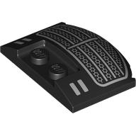 Brick Round 3 × 4 × 2/3 Triple Curved with Silver Grill, Headlights print Black