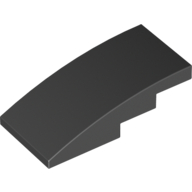 Brick Curved 4 × 2 No Studs Black