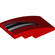 Brick Curved 4 × 2 No Studs with Smiling Mouth Right Half Print Rot