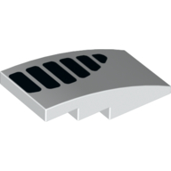 Brick Curved 4 × 2 No Studs with Black Shapes print White