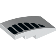 Brick Curved 4 × 2 No Studs with Black Shapes print Weiß