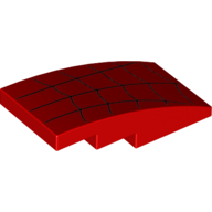 Brick Curved 4 × 2 No Studs with Black Spider Wedding Print Rot
