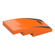 Brick Curved 4 × 2 No Studs with McLaren Logo, Silver/Black Stripes print Orange
