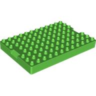 Duplo Brick 8 × 12 with 1 × 2 Indents on Ends (5931 Container Top) Bright Green