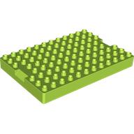 Duplo Brick 8 × 12 with 1 × 2 Indents on Ends (5931 Container Top) Lime