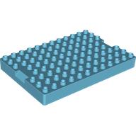 Duplo Brick 8 × 12 with 1 × 2 Indents on Ends (5931 Container Top) Medium Azure