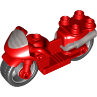 Duplo Motorcycle with Rubber Wheels, Windscreen and Headlights Print Rot