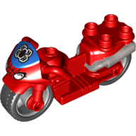 Duplo Motorcycle with Rubber Wheels, Spider Web, Headlights and Spider-Man Logo Print Rot