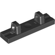 Hinge Tile 1 × 4 Locking Dual 1 Fingers on Top [8 Locking Ridges] Schwarz