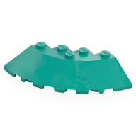 Brick Round Corner 6 × 6 with 33° Slope and Facet Cutout Dark Turquoise