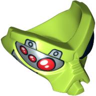 Headwear Accessory Mask / Face, Alien with Black Eye and Silver and Red Mechanical Eye Print Lime