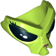 Headwear Accessory Mask / Face, Alien with Black Eyes, Eyelashes and Magenta Nose Print Lime