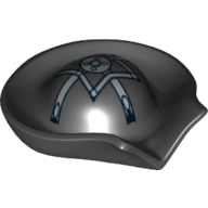 Hat Pirate Circular with Fold in Brim and Silver Print Schwarz