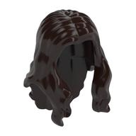 Hair Long Wavy with Centre Part Dark Brown