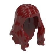 Hair Long Wavy with Centre Part Dark Red