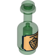 Equipment Bottle with Black Grapes on Gold Background Label Print Trans-Green