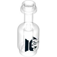 Equipment Bottle with Black Ship on Pedestal Print Trans-Clear