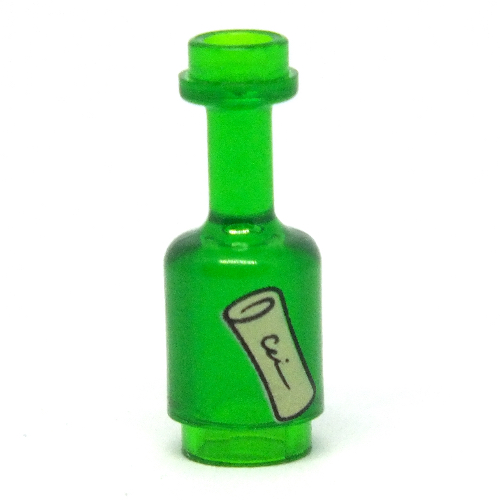 Equipment Bottle with Paper Roll (Message in a Bottle) Print Trans-Green