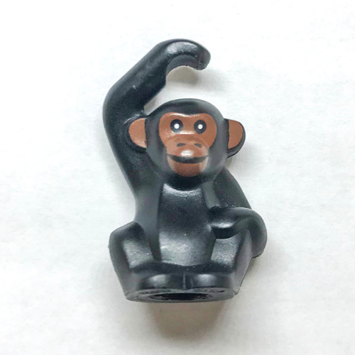 Animal, Monkey / Ape, Chimpanzee with Reddish Brown Face print Schwarz