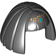 Hair Mid-Length, Smooth with Bangs and Gold Diadem Print (Cleopatra) Black