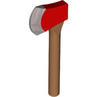 Weapon Axe with Red Head and Silver Blade Mittelnougat
