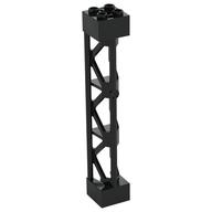 Support 2 × 2 × 10 Girder Triangular Vertical - Type 4 - 3 Posts, 3 Sections Schwarz