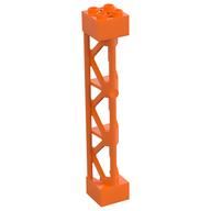 Support 2 × 2 × 10 Girder Triangular Vertical - Type 4 - 3 Posts, 3 Sections Orange