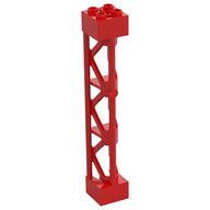 Support 2 × 2 × 10 Girder Triangular Vertical - Type 4 - 3 Posts, 3 Sections Red