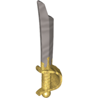 Weapon Sword / Cutlass [Elaborate] with Pearl Gold Handle pattern Flat Silver