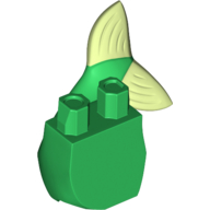 Tail, Mermaid Curved with Yellowish Green Fluke print [Ariel] Grün