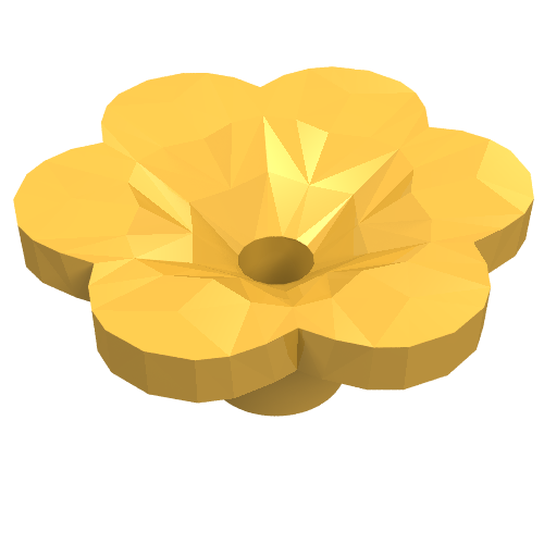 Plant, Outdoor Accessory Kit, Flower with 6 Rounded Petals and Pin Bright Light Orange