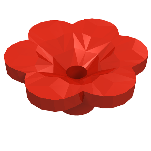 Plant, Outdoor Accessory Kit, Flower with 6 Rounded Petals and Pin Rot