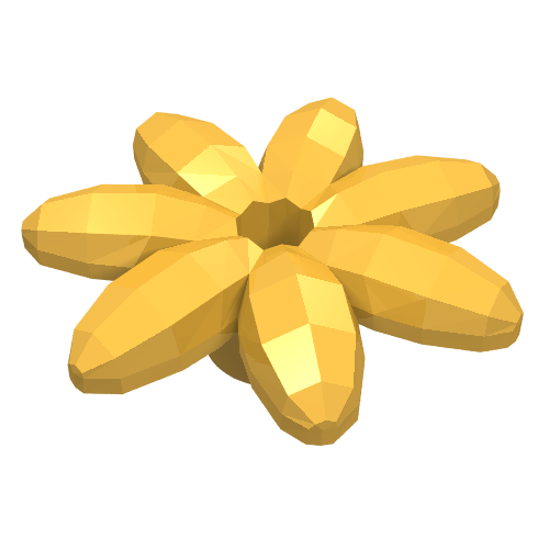 Plant, Outdoor Accessory Kit, Flower with 7 Thin Petals and Pin Bright Light Orange