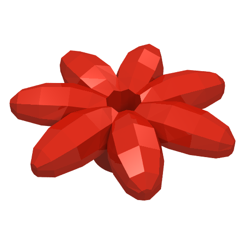 Plant, Outdoor Accessory Kit, Flower with 7 Thin Petals and Pin Rot