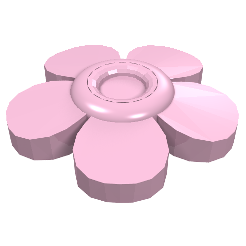 Headwear Accessory Flower with 5 Smooth Petals and Pin Bright Pink