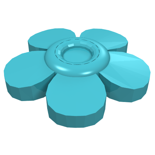 Headwear Accessory Flower with 5 Smooth Petals and Pin Mittelazur