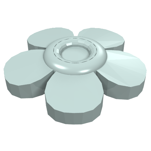 Headwear Accessory Flower with 5 Smooth Petals and Pin Light Aqua