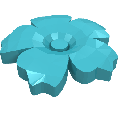 Headwear Accessory Flower with Serrated Petals and Pin Mittelazur