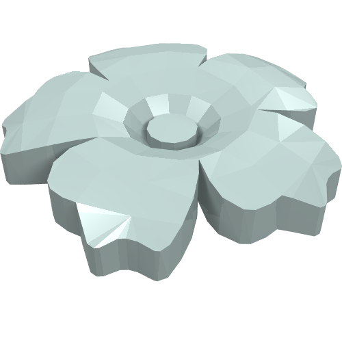 Headwear Accessory Flower with Serrated Petals and Pin Light Aqua