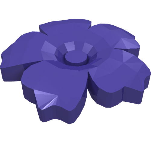 Headwear Accessory Flower with Serrated Petals and Pin Dark Purple