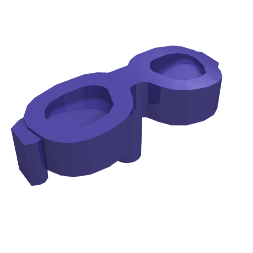 Headwear Accessory Glasses, Oval Shaped with Pin Dark Purple