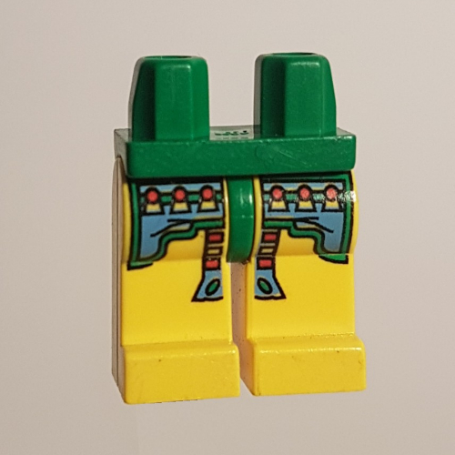 Hips and Yellow Legs with Blue/Red Squares Print (Achu) Green