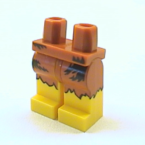 Hips and Yellow Legs with Dark Orange Animal Skin Loincloth with Black Markings Caveman Print Dark Orange