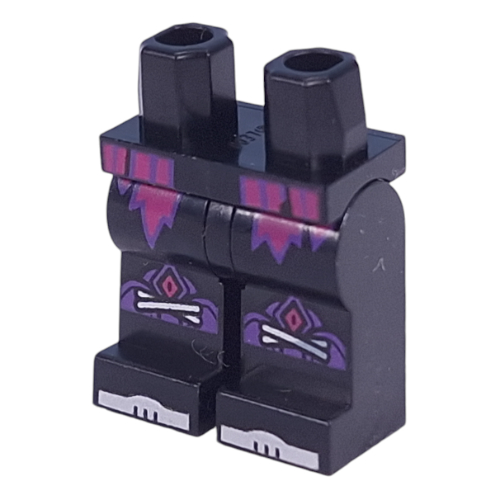 Hips and Black Legs with Dark Purple/Magenta Coattails, Silver/Dark Purple Knee Pads print Black