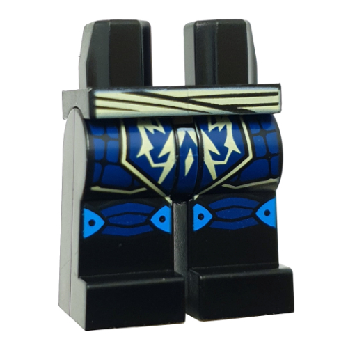 Hips and Black Legs with Bright Light Yellow Sash, Dark Blue Robe, Knee Wraps print Schwarz