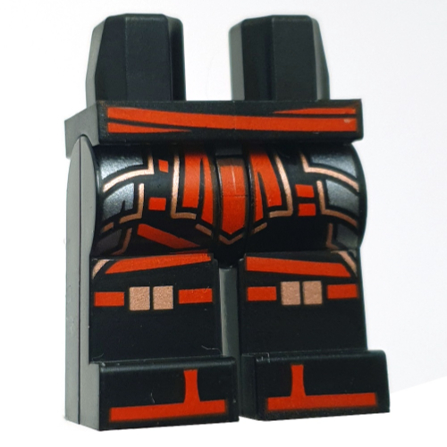 Hips and Black Legs with Red/Metal Pink/Silver Samurai Armor, Red Sash print Black