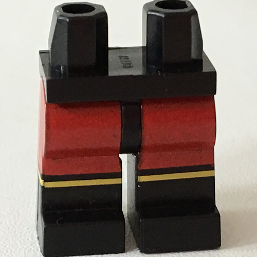 Hips and Black Legs with Red Shorts and Yellow Stripes print (Plastic Man) Schwarz